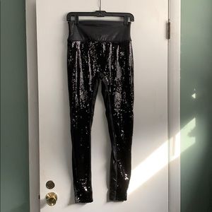 Black sequence leggings